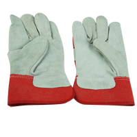 Gants de travail en cuir de vachette pleine fleur de style occidental jaune rouge pour homme femme