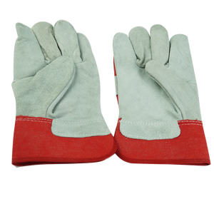 Guantes de Trabajo de Cuero Vacuno de Palma Completa, Estilo Occidental, Amarillo y Rojo, para Construcción, Seguridad Laboral, para Hombre y Mujer - Product Image 3