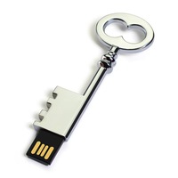 Pasokan Langsung Pabrik Flash Drive USB Logam Bentuk Kunci Kreatif 2G/4G/8G/16G/32G/64G/128G Hadiah Bisnis Terukir USB 2.0