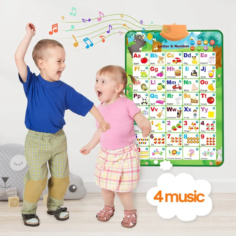 Electronic Interactive English Alphabet Wall Chart Talking Music Posting Preschool Educational Talking Wall Charts