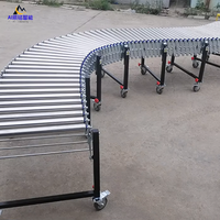 Convoyeur à rouleaux télescopique extensible à gravité, pliable et flexible, avec roulettes verrouillables pour entrepôt et camion