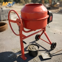 Mini bétonnière MHF 180L verticale à deux roues, machine à mélanger le ciment portable pour chantier de construction commercial
