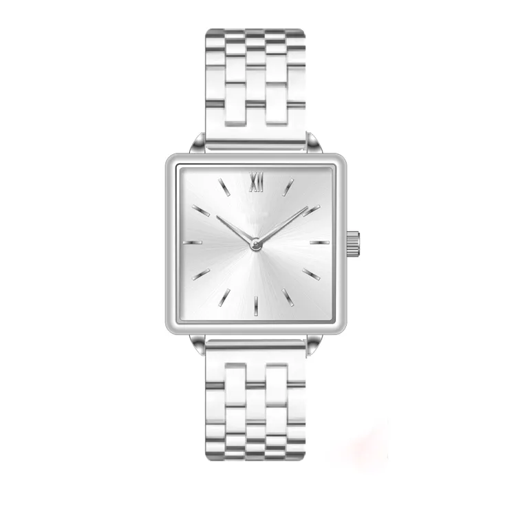2019 top pulseira de couro barato preto pequeno luxo feminino quadrado mostrador de quartzo relógios para moças