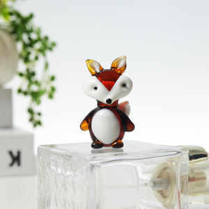 Juego de 2 piezas de figuras ecológicas de cristal pulido con forma de bola de zorro, decoración del hogar, estatuas de animales coleccionables, decoración de oficina - Product Image 5