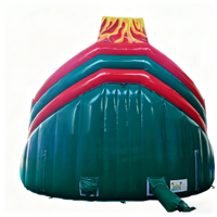 Château gonflable à thème volcanique de dinosaures avec aire de jeux, utilisation sèche et humide, équipement de divertissement pour fêtes d'enfants