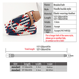 Venta al por mayor de punto personalizado tejido Web tejido cinturones de golf Unisex ajustable mujeres hombres elástico trenzado cinturón elástico - Product Image 5