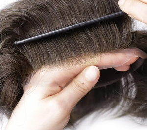 Proveedor Mayorista de Pelucas de Cabello Indio Remy Liso Natural, Transpirable, con Encaje Francés e Inyección de Poliuretano (PU), <span class=keywords><strong>para</strong></span> Hombres - Product Image 2
