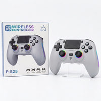 Manette de jeu sans fil RGB lumineuse rechargeable 1000 mAh pour PS5/PC/TV/Steam, faible latence, double moteur de vibration, boutons programmables