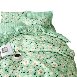Reformation style Romantic Small flowers Design Microfiber polyester bedding sets Quiltcover flat sheet bed sheet set