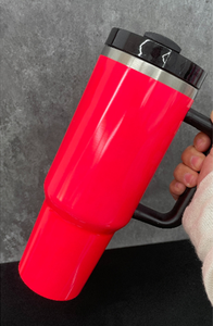 Nouveau populaire 40oz néon blanc Sublimation Fluorescent vert jaune rouge rose vif isolé en acier inoxydable gobelets écologiques - Product Image 5