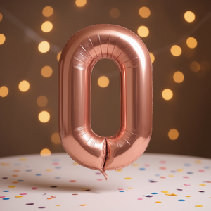 Party Love Foil <b>Balloon</b> Number 0 Rose Gold 80cm Birthday Party <b>Decoration</b> - Product Image 2