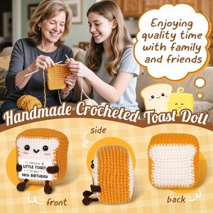 Un pequeño brindis por tus regalos de <span class=keywords><strong>cumpleaños</strong></span> 18 Tarjeta de regalo de tostadas de ganchillo hecha a mano para 18 años Decoración de escritorio de recuerdo lindo para amigos - Product Image 4
