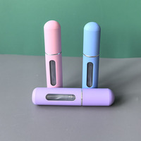 Botol Semprot Parfum Mini Kosong 5ml Bulat Perak Emas Pink, Botol Isi Ulang Portabel untuk Perjalanan dengan Tutup Semprot Kabut