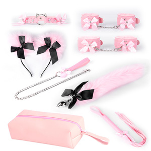 Ensemble SM érotique Black Wolf : Nœud Papillon, Collier, Menottes, Fouet, Laisse, Contraintes, Bondage, Dominance, Équipement de Stimulation Adulte - Product Image 2