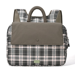 Solid color Student's <b>backpack</b>-minimalist fresh japanese-style plaid large capacity tote bag design commute & travel <b>backpack</b> - Product Image 2