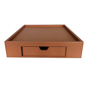 Phong Cách Mới Cà Phê Khay Ngăn Kéo Khay PU Da + Mdf Khay Phòng Khách Sạn Phụ Kiện Máy Tính Để Bàn Lưu Trữ Hộp Cá Nhân Tùy Chỉnh - Product Image 1