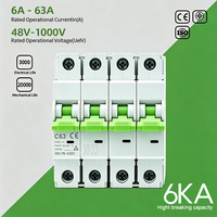 Disjoncteur solaire miniature 1/2/4 pôles 6kA 10kA type L7 1000V CE DC MCB 25A 32A 63A pour panneaux solaires