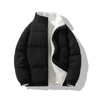 Veste matelassée réversible pour homme, fermeture éclair, doublure en polaire écologique, en velours côtelé, style décontracté