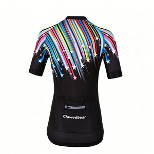 Camiseta de Ciclismo Personalizada con Estampado por Sublimación OEM, Diseño de Estrella Colorida, Tela Ligera de Bajo Denier, Manga Corta para Equipos Deportivos - Product Image 2