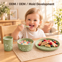 Ensemble de vaisselle pour enfants en PP personnalisé, assiette, bol, tasse, cuillère, ensemble de vaisselle pour enfants