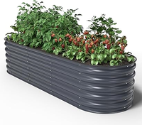 Bac à plantes surélevé en métal, bac à jardin surélevé galvanisé pour légumes, bacs à plantes de jardin