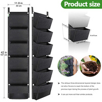 Système de culture suspendu en feutre pour plantes vertes, 3 poches, design vertical, gain de place, respirant, hydrophobe, écologique, vente en gros