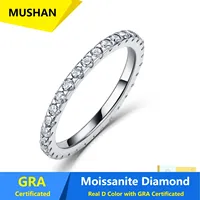 MUSHAN Luxus-Schmuck 925 Sterling Silber Ringband für Damen GRA-Zertifizierter Moissanit Diamant Smaragd D-Farbe Ringe Feiner Schmuck