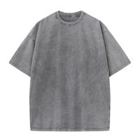 Streetwear 250gsm Camiseta 100% algodón gota hombro camiseta de gran tamaño en blanco Vintage lavado camiseta