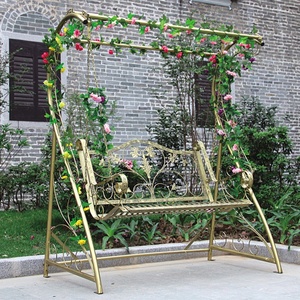 Columpio para exteriores, balancín, ocio, jardín, <span class=keywords><strong>silla</strong></span> <span class=keywords><strong>colgante</strong></span> de hierro, adultos, parque, balcón, esqueleto de Metal, <span class=keywords><strong>silla</strong></span> <span class=keywords><strong>colgante</strong></span> doble con toldo - Product Image 5