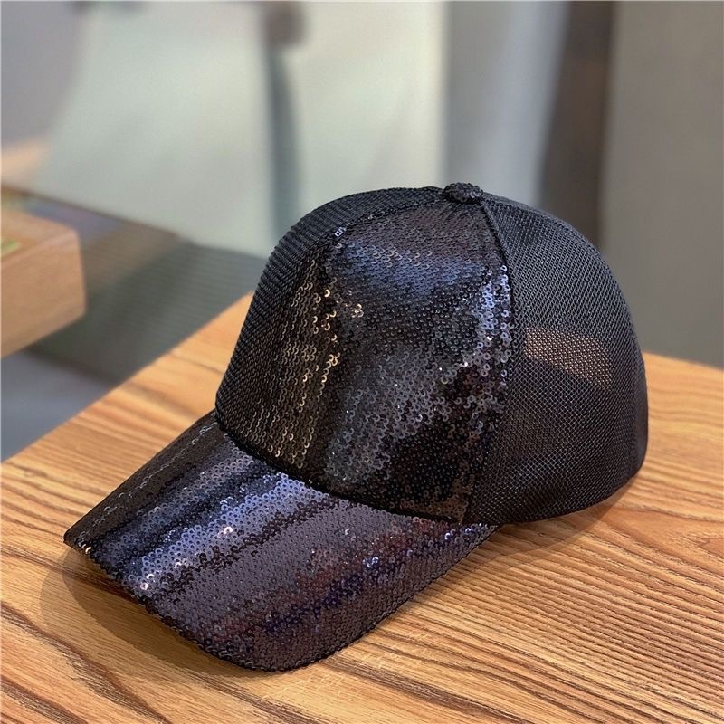 Casquette Pailletée Métallisée Unisexe - Style Vintage, Visière, Pour L’été (homme/femme/enfant)
