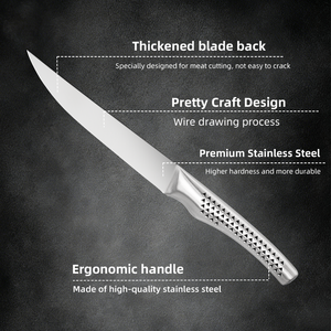 High-quality 8-inch stainless steel steak <b>knife</b> and meat fork <b>set</b>, with honeycomb-shaped hollow ergonomic handle BBQ DIY OEM ODM - Product Image 4