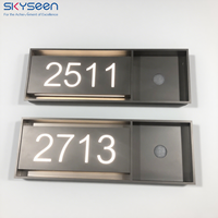 SKYSEEN conception personnalisée LED plaques d'immatriculation en métal acrylique pour numéro de chambre d'hôtel panneau lumineux 3D publicité LED numéro de maison