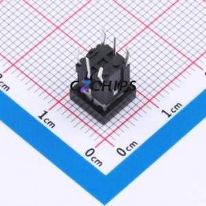TSL06131-100B330BE-1C02-004A Tactile Switch Through hole-7P,6x6mm Switch Single Pole Single Throw Rectangle Button 1.8N 6mm - Product Image 2