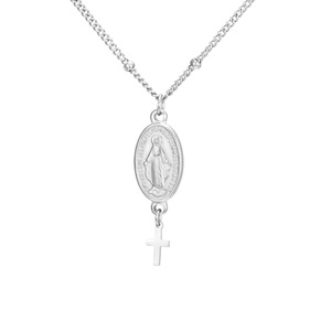 Collana con Ciondolo Croce di Maria Magdalena in Acciaio Inossidabile per Signore, Gioiello Dorato, Regalo - Product Image 6