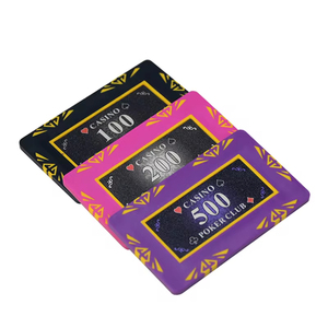 10 Uds. Fichas de póquer Black Jack Clay con material ABS cuadrado de hierro interior Diamond Texas Hold'em monedas de Metal USO DE Casino - Product Image 5