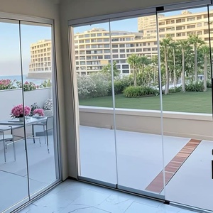 Màu Sắc Tùy Chỉnh Không Khung Kính Hiện Đại Gấp Cửa Ban Công Phân Vùng Cho Khách Sạn Không Khung Gấp Cửa Kính - Product Image 1