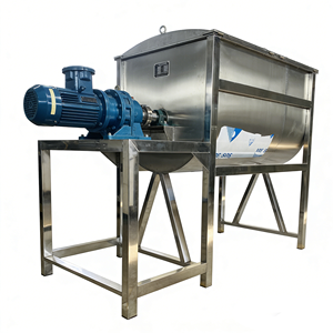 Mobile Food Grade SUS304 Horizontal Ribbon Mixer with Motor for <b>Small</b> Batch Powder Granule Mixing and Chemical Applications - Product Image 1