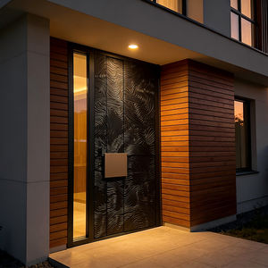 Portes d'entrée de sécurité en aluminium pour <span class=keywords><strong>maison</strong></span>, en <span class=keywords><strong>bois</strong></span> massif sculpté 3D, style postmoderne de luxe - Product Image 2