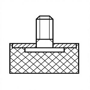 Amortiguador de Goma y Metal MGS de 50 mm de Diámetro, 30 mm de Altura, Acero Inoxidable 1.4301, PN 68980630, NBR/EPDM, Rosca M10 x 28 mm, Presión de 1000N - Product Image 1