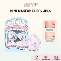 Lot de 4 mini houppettes de maquillage en gros pour fond de teint et poudre, OEM/ODM, pour un application précise et un effet correcteur