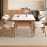 Table à manger en ardoise de bambou massif, meubles de maison, style mi-siècle, table à manger rectangulaire simple, ensemble de chaises design