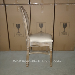 Chaise de salle à manger <span class=keywords><strong>Louis</strong></span> <span class=keywords><strong>XV</strong></span> en bois avec dossier en rotin antique empilable avec <span class=keywords><strong>siège</strong></span> amovible - Product Image 5