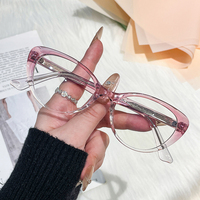 Lunettes anti-lumière bleue BK 99027O, monture CP TR œil de chat, transparentes roses, pour femmes, verres clairs, anti-fatigue oculaire, lunettes de mode pour ordinateur