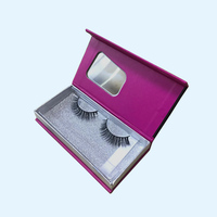 Boîte d'emballage personnalisée en forme de livre avec couvercle rabattable, pour coffret de beauté, faux cils et ensemble de produits pour les ongles, avec fenêtre