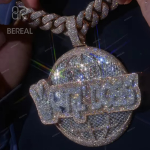 <span class=keywords><strong>Pendentif</strong></span> personnalisé en moissanite avec <span class=keywords><strong>initiale</strong></span>, style hip-hop, serti de diamants VVS, <span class=keywords><strong>pendentif</strong></span> chaîne 3D, bijoux fins pour hommes <span class=keywords><strong>et</strong></span> femmes - Product Image 2