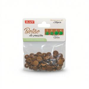Bottoni a Pressione ILAN 12mm Colore Bronzo 20 Pezzi per Abbigliamento e Artigianato - Product Image 2