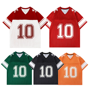 Ropa de calle transpirable de alta calidad, camiseta de <span class=keywords><strong>rugby</strong></span> americano de malla a la moda para <span class=keywords><strong>hombre</strong></span>, camiseta de fútbol americano con sublimación de logotipo personalizado - Product Image 2