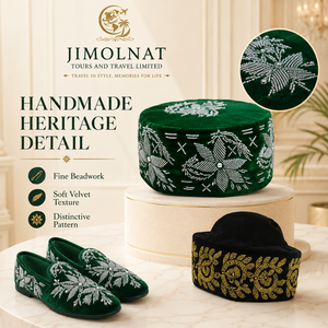 Gorro Tradicional de Seda Asinde con Diseño de Hojas para Hombres Yorubas, Ecológico, Transpirable, para las Cuatro Estaciones, Ideal para Bodas, Iglesia, Eventos Culturales - Product Image 1