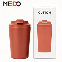 Mug de voyage personnalisé 12 oz avec logo – Gobelet isotherme en acier inoxydable sans BPA avec couvercle rabattable pour usage quotidien/bureau/salle de sport/extérieur