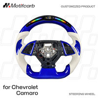 Volant de direction personnalisé en fibre de carbone bleue avec LED pour Chevrolet Camaro 2016-2026 ZL1 1LE 1SS 2SS Coupé, accessoires de voiture